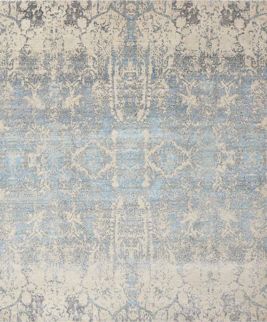 Tapis ovale en laine 140 x 200 cm blanc et gris graphite ZABOL